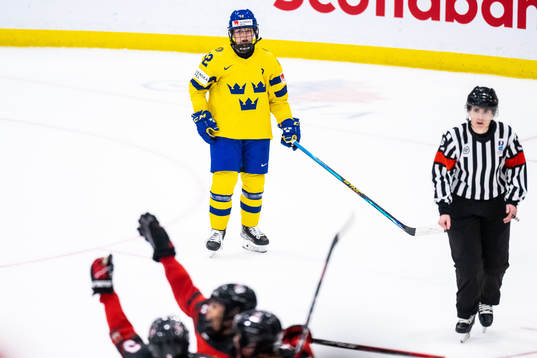 Maja Nylén-Persson of Sweden looks dejected