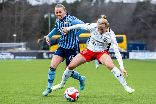 Djurgårdens Ebba Hed och FC Rosengårds Jessica Wik