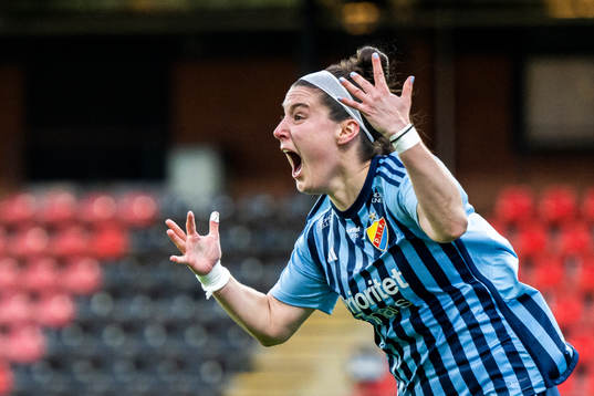 Djurgårdens Hayley Dowd jublar