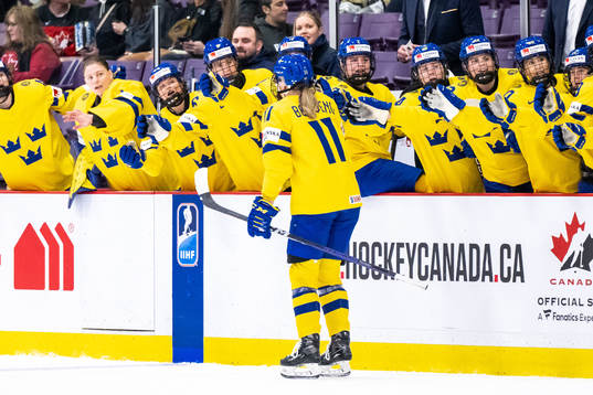 Josefin Bouveng of Sweden celebrates scoring 0-1