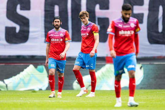 Helsingborgs Frederik Holst och Thomas Pauck Rogne deppar