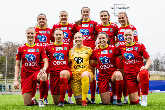 The starting eleven of Røa, from the top left; Kristin