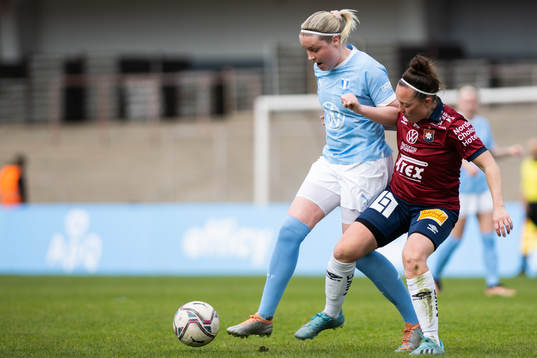 Malmö FFs Rebecka Holm och Örgrytes Linn Andersson