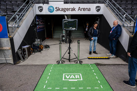 Video assistant referee (VAR) at Skagerak Arena