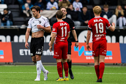 Sondre Solholm Johansen of Odd leaves the pitch with an
