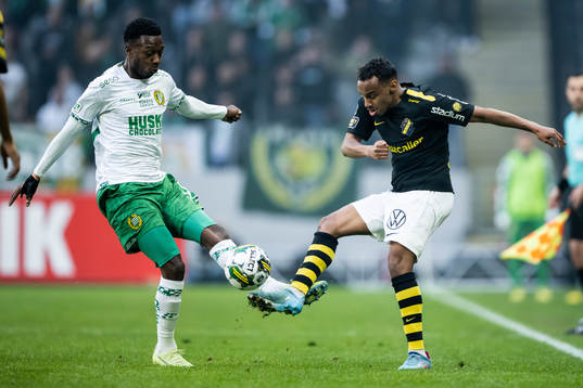 Hammarbys Shaquille Pinas och AIKs Bilal Hussein