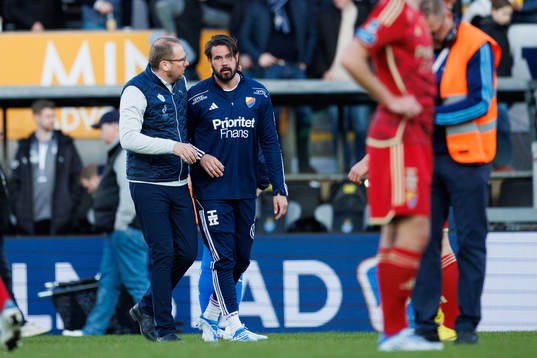 Halmstads tränare Magnus Haglund och Djurgårdens målvakt