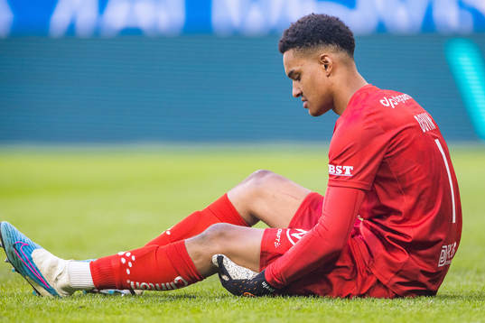 Hammarbys målvakt Oliver Dovin har ont