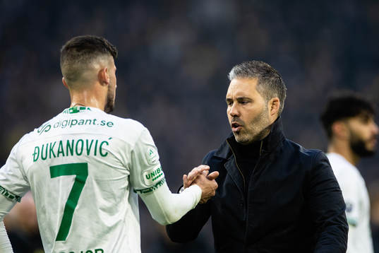 Hammarbys Viktor Djukanovic och tränare Marti Cifuentes
