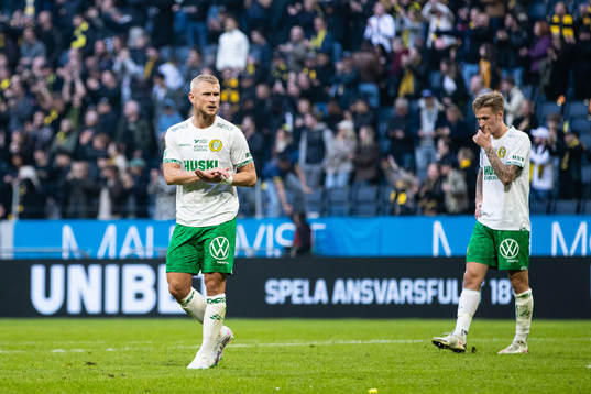 Hammarbys Simon Strand och Fredrik Hammar deppar