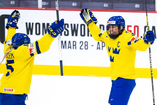 Anna Kjellbin of Sweden celebrates scoring 0-1