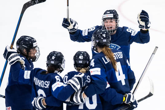 Ronja Savolainen of Finland celebrates