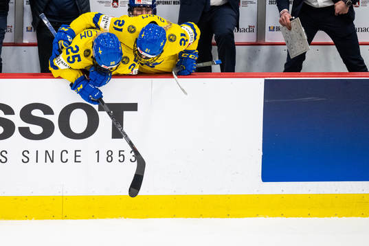 Lina Ljungblom and Lova Blom of Sweden look dejected