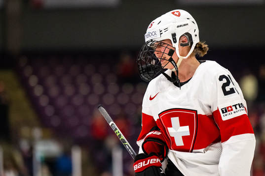 Alina Muller of Switzerland looks dejected