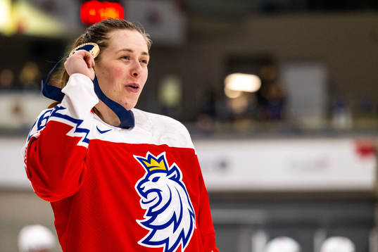 Vendula Pribylova of Czech Republic celebrates