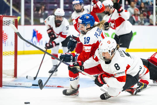 Michaela Pejzlova of Czech Republic and Kaleigh Quennec of
