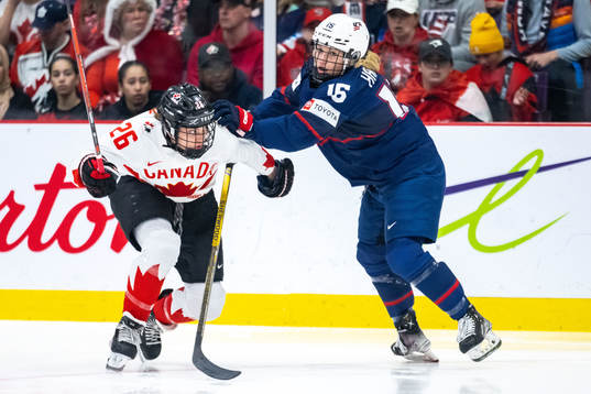 Emily Clark of Canada and Savannah Harmon of USA