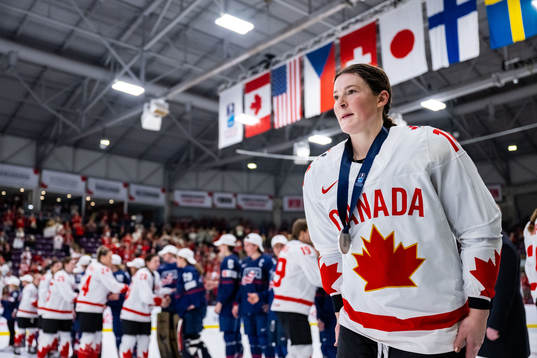 Ella Shelton of Canada looks dejected