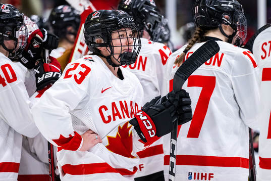 Erin Ambrose of Canada looks dejected