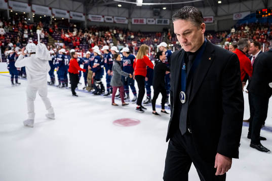 Head coach Troy Ryan of Canada looks dejected