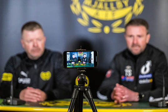 Mjällbys tränare Anders Torstensson och Degerfors