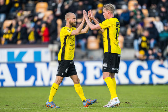 Mjällbys Viktor Gustafson och Mjällbys Herman Johansson