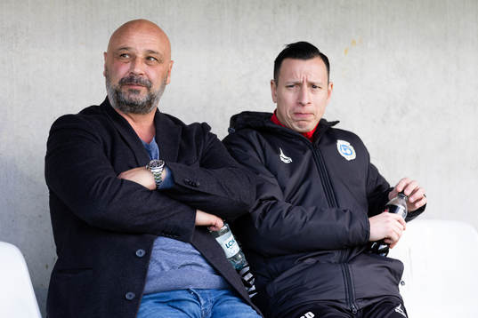 Utsiktens manager Bosko Orovic och tränare Martin Smedberg