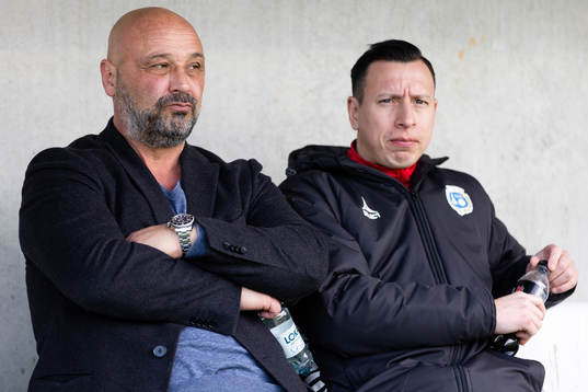 Utsiktens manager Bosko Orovic och tränare Martin Smedberg