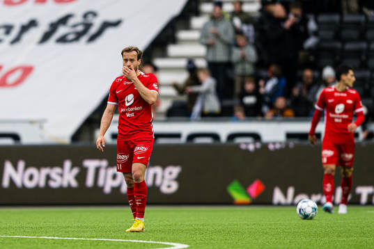 Bård Finne of Brann looks dejected