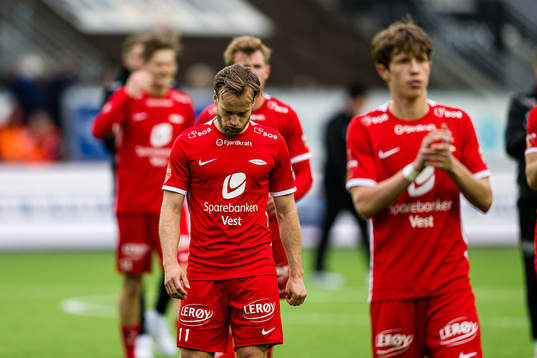 Bård Finne of Brann looks dejected