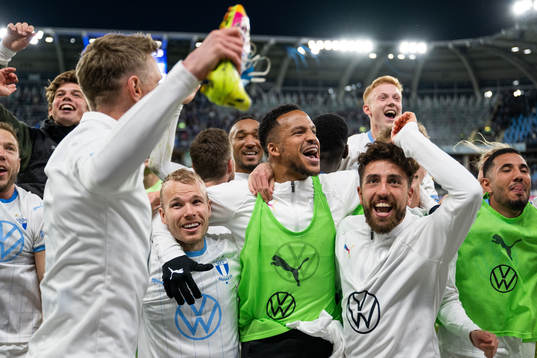 Malmö FFs Søren Rieks, Oscar Lewicki, Martin Olsson och