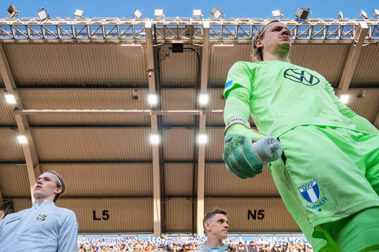Malmö FFs Søren Rieks och målvakt Johan Dahlin
