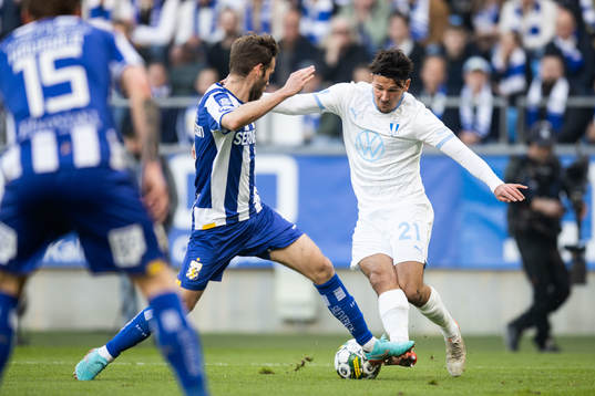 IFK Göteborgs Emil Salomonsson och Malmö FFs Stefano