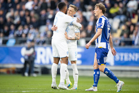 Malmö FFs Isaac Kiese Thelin jublar med Søren Rieks