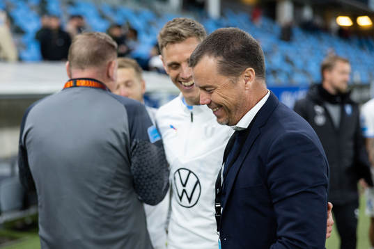Malmö FFs Søren Rieks och sportchef Daniel Andersson