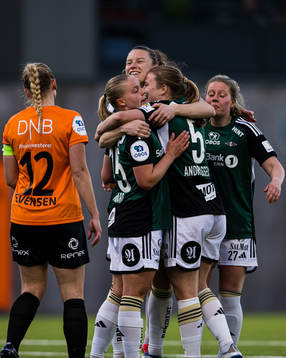 Synne Skinnes Hansen of Rosenborg celebrates