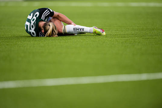 Celine Emilie Nergård of Rosenborg in pain