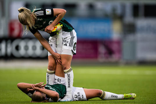 Celine Emilie Nergård of Rosenborg in pain