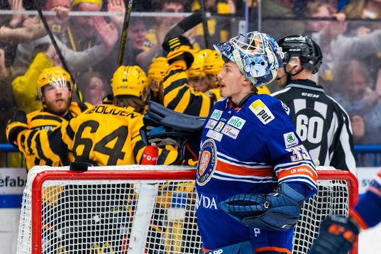 Växjös målvakt Emil Larmi deppar