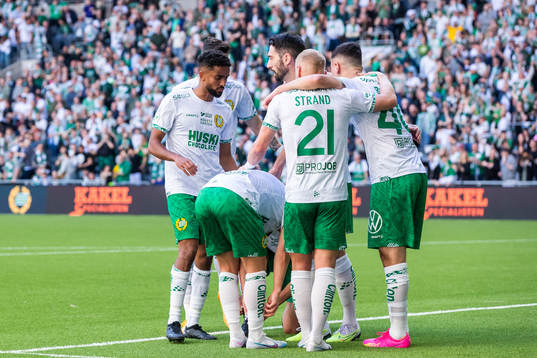 Hammarbys spelare jublar
