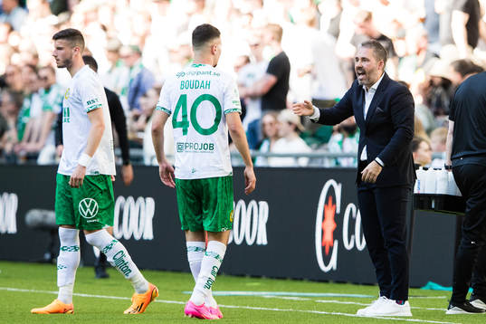 Hammarbys Abdelrahman Boudah Saidi och tränare Marti