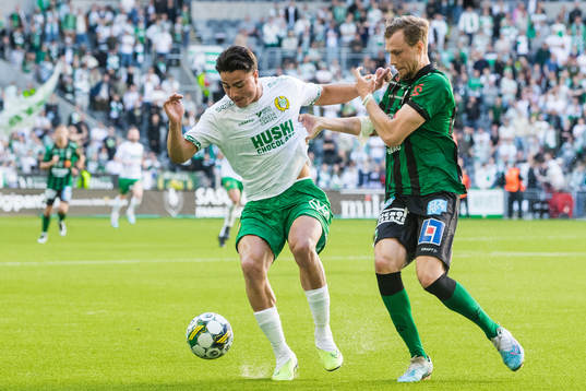 Hammarbys Jusef Erabi och Varbergs Niklas Dahlström