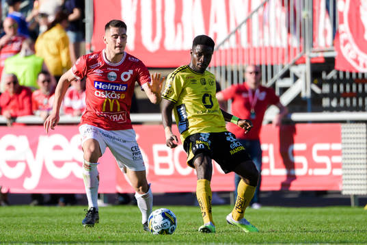 Degerfors Seid Korac och Elfsborgs Michael Baidoo