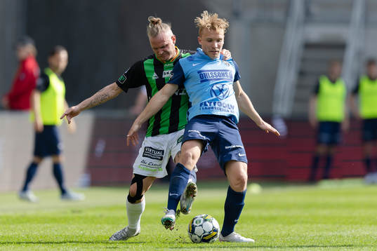 GAIS Jonas Lindberg och Landskronas Edvin Dahlqvist