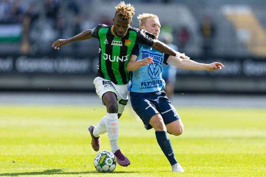 GAIS Richard Emeka Friday och Landskronas Edvin Dahlqvist