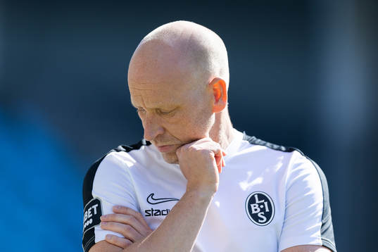 Landskronas tränare Billy Magnusson innan fotbollsmatchen