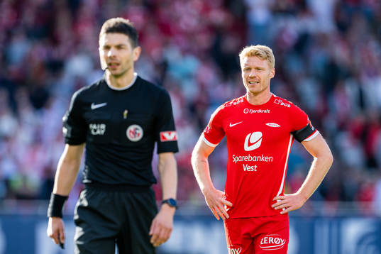 Sivert Heltne Nilsen of Brann looks dejected