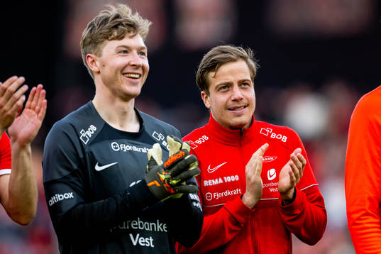 Goalkeeper Mathias Dyngeland and Frederik Lindbøg