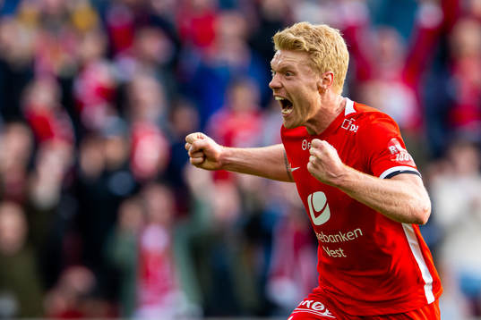 Sivert Heltne Nilsen of Brann celebrates