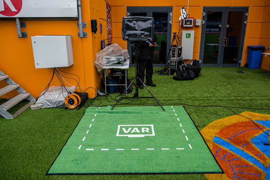 The VAR screen at Color Line Stadion